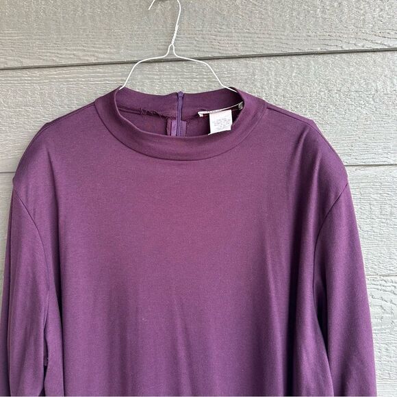 Vtg Silhouettes Maxi Dress Dress Women Plus Sz 4X Long Sleeve Plum USA Lagenlook - Picture 3 of 9